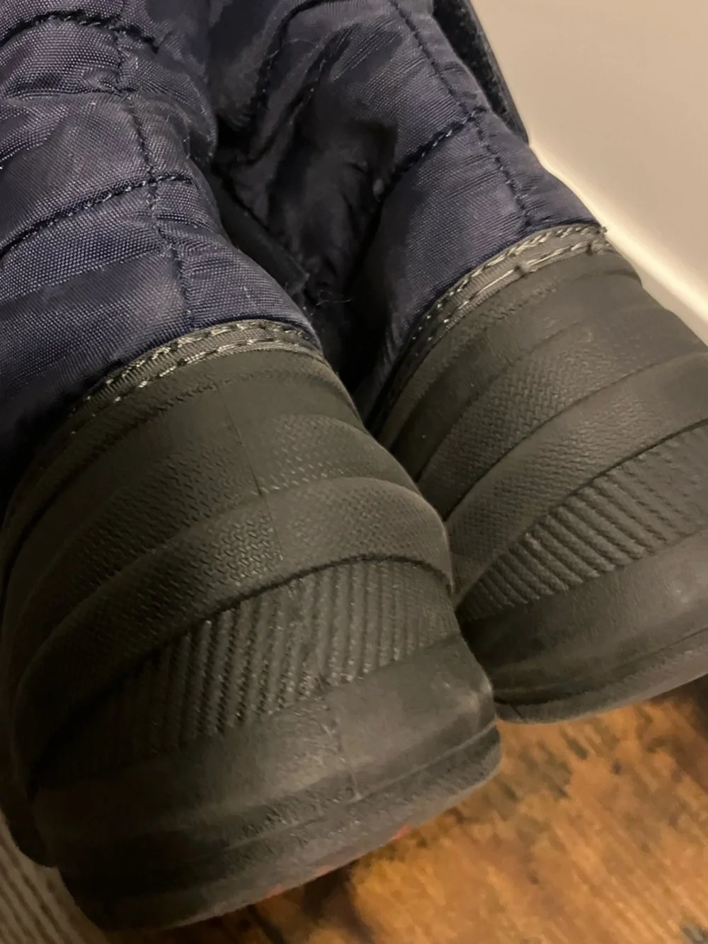 Navy Kids Waterproof Snow Boots with Hook-and-Loop Closure